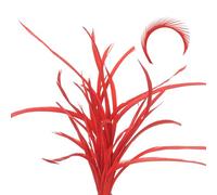 sourcing map 60 plumas para atar moscas a granel, colas coloridas de 5.1 a 6.7 pulgadas, colas divididas y alas de plumón, materiales de plumas de ganso para manualidades, color rojo