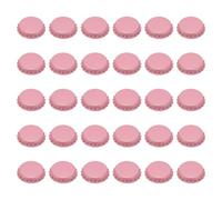 sourcing map 60 tapas para botellas de cerveza absorbentes de oxígeno, tapas de corona de 32 mm para refrescos, cerveza, vino, cerveza, cerveza, colgantes o álbumes de recortes, color rosa
