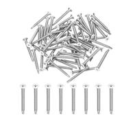 sourcing map 60 tornillos autorroscantes de cabeza plana M4,2 x 38 mm, 410 tornillos autoperforantes de acero inoxidable para tornillo de chapa de metal, color plateado