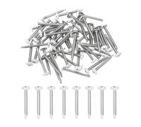 sourcing map 60 tornillos autorroscantes M4,2 x 38 mm de cabeza plana blanca, tornillos autoperforantes de acero inoxidable 410 para tornillo de chapa de metal, color plateado