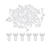 sourcing map 60 tornillos Phillips de plástico transparente M3 x 8 mm, tornillos avellanados de policarbonato aislados, pernos acrílicos transparentes