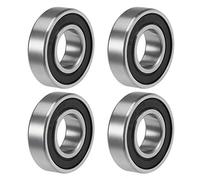 sourcing map 6002-2RS Profunda Ranura Bola Rodamientos 15mm x 32mm x 9mm Doble Sellado Cromado Acero Z2 4uds