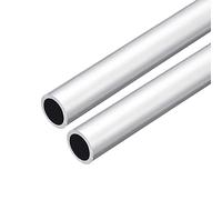 sourcing map 6063 Aluminio Redondo Tubo, 16 mm de Diámetro Exterior, 12 mm de Diámetro Interior, 200 mm de Longitud, para Proyectos de Bricolaje Industriales (2 Piezas)