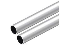 sourcing map 6063 Aluminio Redondo Tubo, 300 mm de Largo, 17 mm de Diámetro Exterior, 15 mm de Diámetro Interior, sin Costuras, Recto, 2 Piezas