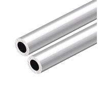 sourcing map 6063 Aluminio Redondo Tubo, 300 mm de Largo, 20 mm de Diámetro Exterior, 12 mm de Diámetro Interior, sin Costuras, Recto, 2 Piezas