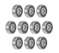 sourcing map 607-2RS Profunda Ranura Bola Rodamientos 7mm x 19mm x 6mm Doble Sellado Cromado Acero Z2 10uds