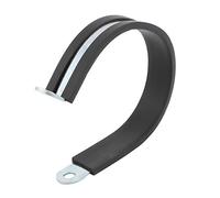 sourcing map 60mm de diámetro Abrazaderas del tubo flexible revestidas de goma chapado de zinc en forma de R