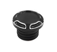 sourcing map 60mm X 42mm Tapón del Depósito de Gasolina para Moto Davidson de Aluminio Negro CNC
