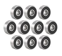 sourcing map 626-2RS Rodamiento de Bolas 6 mm x 19 mm x 6 mm Rodamientos Rígidos de Doble Sellado Acero Al Carbono 10 Piezas