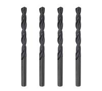 sourcing map 6542 Alta Velocidad Acero Recto Vástago Helicoidal Taladro, Totalmente Rectificado Negro Óxido Taladro Brocas 5,9mm Perforación Diámetro 90mm Total Longitud 4uds