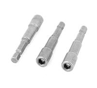sourcing map 65mm Longitud 5,5mm Hexagonal Toma Destornillador Taladro Magnético Tuercas Colocador 3 Piezas