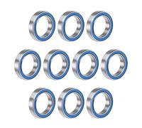 sourcing map 6701-2RS Profunda Ranura Rodamientos de Bolas 12mm x 18mm x 4mm Doble Sellado Cromado Acero Azul Cubierta P6(ABEC3) 10uds