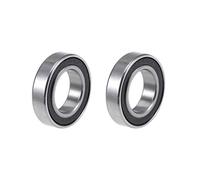 sourcing map 6801-2RS Profunda Ranura Bola Rodamientos 12mm x 21mm x 5mm Doble Sellado Cromado Acero P6(ABEC3) 2uds Rodamientos de Bolas para Equipo Mecánico