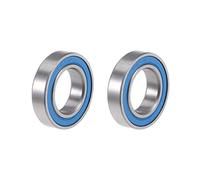 sourcing map 6801-2RS Profunda Ranura Bola Rodamientos 12mm x 21mm x 5mm Doble Sellado Cromado Acero Azul Cubierta P6(ABEC3) 2uds Rodamientos de Bolas para Equipo Mecánico