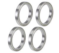 sourcing map 6808ZZ Ranura Profunda Rodamientos Bolas Z2 40mm x 52mm x 7mm Doble Blindaje Acero Carbono 4pcs