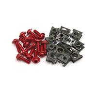 sourcing map 6mm 16Pcs Metal Rojo Accesorio de Motocicleta de Rosca Diámetro Pernos Hexagonales Tornillos Remache de Clip Grapa