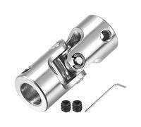 sourcing map 6mm A 8mm Interior Diámetro Giratorio Universal Junta Eje Acoplamiento L35 X D14 con Tornillos y Llave para RC Modelo