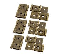 sourcing map 6Pcs Bisagra De Doble Efecto 46Mmx54Mm Color Bronce | Estilo Retro De La Pantalla Plegable