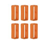 Sourcing Map 6uds Correa Lazo Cierre Anillos 22mm Caucho Soporte Guardián Silicona para Reloj, Naranja Rojo