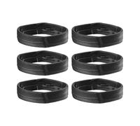 sourcing map 6uds PU Cuero Bucles Reemplazo Retención Anillo Guardián para 24mm Ancho Reloj Banda, Negro