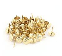 sourcing map 7/16 Pulgadas Diámetro Hierro Crisantemo Clavo Chincheta Tapicería Pulgar Tachuela Dorado Tono 60 Piezas