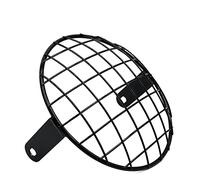 sourcing map 7,8 Pulgadas Tapa Cubierta Rejilla Protector de Faro Delantero de Moto Metal Negro Retro