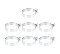 sourcing map 7 bandas de sujeción para valla de eslabones de cadena, bandas de tensión de acero galvanizado con pernos y tuercas para postes de eslabones de cadena de 3-11/32 pulgadas, tubería, puerta