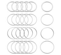 sourcing map 70 aros redondos para pendientes, 12/15/20/25 mm, chapado en cobre plateado, bisel abierto, accesorios para hacer joyas, suministros de aretes de bricolaje, 12/15/20/25mm