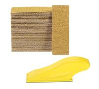 sourcing map 70 hojas de papel de lija de grano 40 de 3.5 x 1.2 pulgadas, microhojas de papel de lija húmedo y seco con herramienta de bloque de lijado para muebles de madera, manualidades