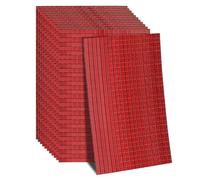 sourcing map 7200 PCS Azulejos de Mosaico de Espejo Autoadhesivos en Forma de Bola de Discoteca, Rojo, 5 x 5 mm, para Bola de Discoteca, Manualidades DIY, Decoración de KTV, 12 Hojas