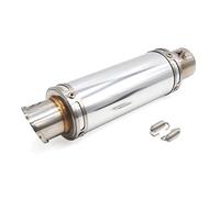 sourcing map 75mm X 300mm 51mm de Entrada Circular Tubo Silenciador Escape para Moto de Acero Inoxidable