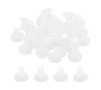 sourcing map 76 topes de vidrio para mesa con tallo, pinzas de goma de 7 mm, espaciadores de mesa antideslizantes para muebles de armario de patio (se adapta a agujeros de 9/32 pulgadas), color blanco