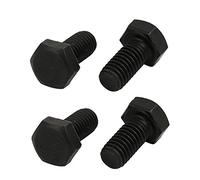 sourcing map 8.8 Grado M5X10mm Tornillo Roscado A Mano Izquierda Tornillo De Cabeza Hexagonal Negro 4 Pcs