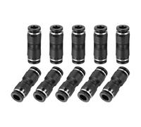 sourcing map 8 accesorios de empuje para conectar tubo de 1/4 pulgadas OD neumático rápido conector recto para agua, aceite, gas, manguera de aire, tubo, color negro