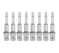 sourcing map 8 adaptadores de enchufe de impacto de 0.5 pulgadas, vástago hexagonal de 0.25 pulgadas, vástago hexagonal de 2.9 pulgadas de largo, broca de extensión para llave de taladro eléctrico