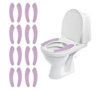 sourcing map 8 almohadillas para asiento de inodoro, antideslizantes, cálidas, suaves, gruesas y cortables, con respaldo adhesivo para invierno, hotel, apartamento, hogar, baño, color morado