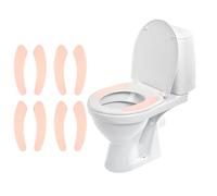 sourcing map 8 almohadillas para asiento de inodoro, antideslizantes, cálidas, suaves, gruesas y cortables, con respaldo adhesivo para invierno, hotel, apartamento, hogar, baño, color rosa