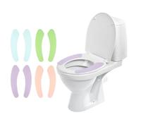 sourcing map 8 almohadillas para asiento de inodoro, antideslizantes, cálidas, suaves, gruesas y cortables, con respaldo adhesivo para invierno, hotel, apartamento, hogar, baño, morado, verde, azul