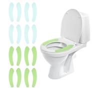 sourcing map 8 almohadillas para asiento de inodoro, antideslizantes, cálidas, suaves, gruesas y cortables, con respaldo adhesivo para invierno, hotel, apartamento, hogar, baño, azul, verde