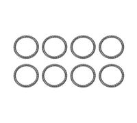 sourcing map 8 anillas tóricas de resorte de 38 mm, gancho redondo de metal, llavero con clip para bolsos, bolsos, monederos, llavero, hebilla, color negro pistola