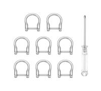 sourcing map 8 anillos en D con grillete atornillado de 5/9 pulgadas, herradura de metal, forma de U, semicírculo, anillo en D, llavero con destornillador, para bricolaje, manualidades, llavero
