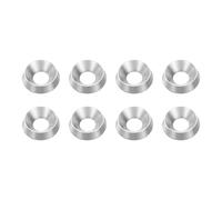 sourcing map 8 arandelas avellanadas de copa cónica M8, 5 x 20 mm, acero inoxidable 304, arandelas de cabeza avellanada para piezas de accesorios mecánicos, color plateado