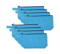 sourcing map 8 bolsas de maquillaje de lona de algodón, bolsa de maquillaje de 7.5 x 5.1 pulgadas con cremallera y correa, bolsas multiusos lisas con cremallera, bolsa en blanco para lápices para