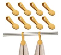 sourcing map 8 clips magnéticos para toallas de cocina, clip de cuero para toallas, ganchos de mano multiusos, accesorios de cocina para manijas de horno, barras, estantes, color amarillo