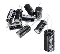 sourcing map 8 condensadores electrolíticos de 2200uF 50V 16 x 30 mm, 105 °C de alta temperatura, condensadores radiales de aluminio para televisores, monitor LCD, VCD, color negro
