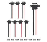 sourcing map 8 conectores impermeables tipo C hembra para chasis, enchufe de montaje en panel de alambre desnudo de 2 pines con anillo de goma para instalación de puerto de carga USB-C de bricolaje