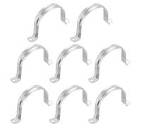 sourcing map 8 correas rígidas para tubo de 75 mm de diámetro exterior, abrazadera de tubo de tensión de acero inoxidable de 2 agujeros, clip de tubo de soporte en U para fijación de tuberías o