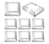 sourcing map 8 cubiertas de base de poste, 6 x 6 pulgadas (tamaño interno de 3.25 x 3.25 pulgadas), falda de poste de metal estilo dividido, envoltura de columna de porche para valla de postes