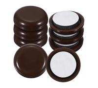 sourcing map 8 deslizadores de plástico para muebles, protectores redondos autoadhesivos para patas de muebles, sillas de mesa, reposapiés, reutilizables, para moquetas, color marrón oscuro