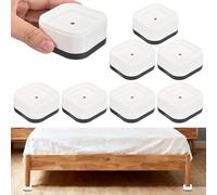 sourcing map 8 elevadores de muebles, elevadores de cama ajustables, altura de 1 capa, 3,5 cm, bloques de elevación cuadrados apilables para patas de mesa, escritorio, sofá, silla, mesa, armario